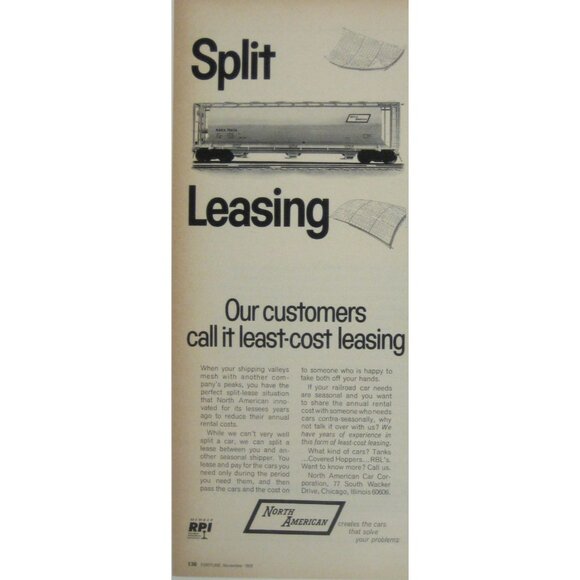 North American Split Leasing Advertisement Print 1970 - Picture 2 of 2